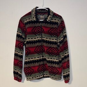 Men's Guide Gear Native Pattern Zip Up Fleece Sweater Sz Medium